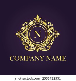 Vintage and luxury logo template Premium Vector, Royalty