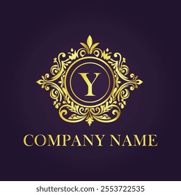 Vintage and luxury logo template Premium Vector, Royalty