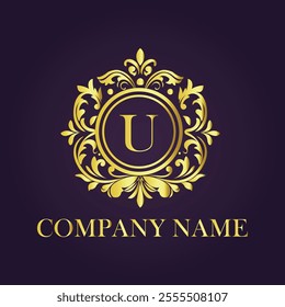 Vintage and luxury logo template Premium Vector, Royalty