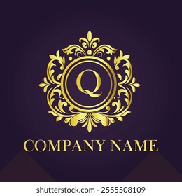 Vintage and luxury logo template Premium Vector, Royalty