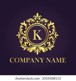 Vintage and luxury logo template Premium Vector, Royalty