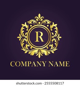 Vintage and luxury logo template Premium Vector, Royalty