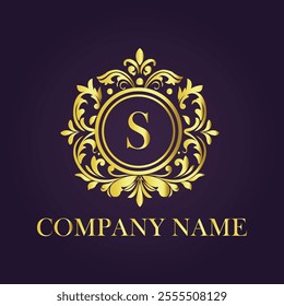 Vintage and luxury logo template Premium Vector, Royalty