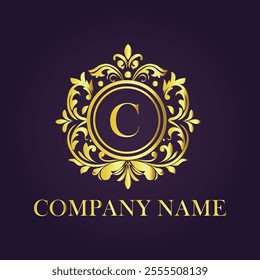 Vintage and luxury logo template Premium Vector, Royalty