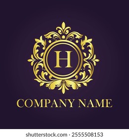 Vintage and luxury logo template Premium Vector, Royalty