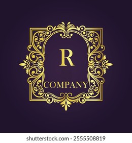 Vintage and luxury logo template Premium Vector, Royalty