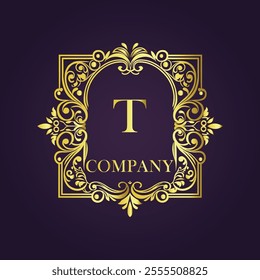 Vintage and luxury logo template Premium Vector, Royalty