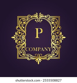 Vintage and luxury logo template Premium Vector, Royalty