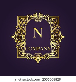 Vintage and luxury logo template Premium Vector, Royalty