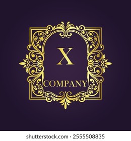 Vintage and luxury logo template Premium Vector, Royalty