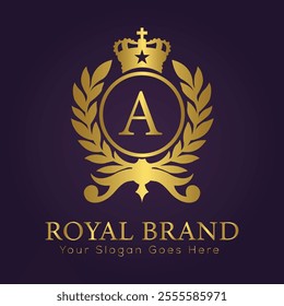 Vintage and luxury logo template Premium Vector, Royalty