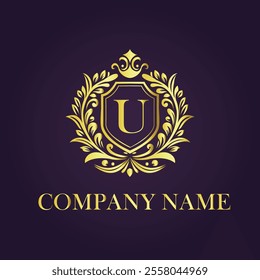 Vintage and luxury logo template Premium Vector, Royalty
