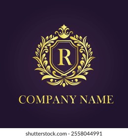 Vintage and luxury logo template Premium Vector, Royalty
