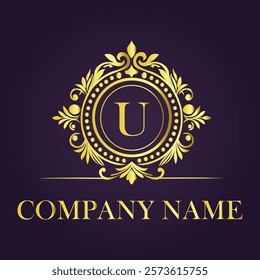 Vintage and luxury logo template Premium Vector, Royalty
