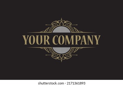 Vintage y lujosa plantilla de logotipo Vector