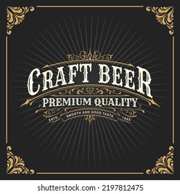 Vintage Luxury Logotype Banner Template Design for Label, Frame, Product Tags. Retro Emblem Design. Vector illustration
