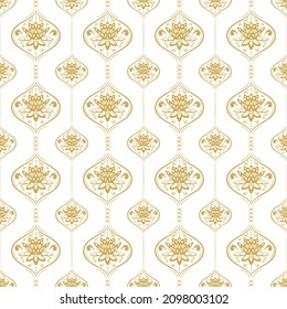 Vintage Luxury Lotus Seamless Pattern