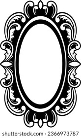 Vintage lujoso marco espejo Vector