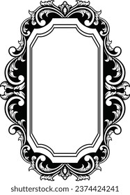 Vintage lujoso marco espejo Vector