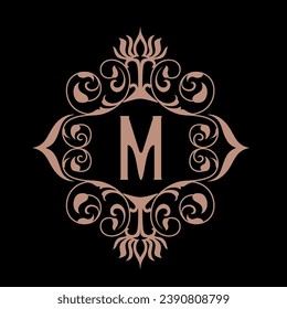 vintage luxury monogram logo. frame concept, ornament line, classic carving style. for jewelry, boutiques, business signs, labels, product stickers, hotels.