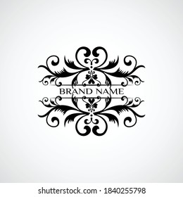 vintage luxury ornament logo templates with elegant nature elements