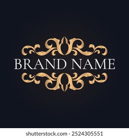 Vintage luxury ornamental logo with floral ornament. - Vector.