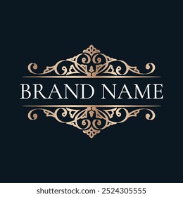 Vintage luxury ornamental logo with floral ornament. - Vector.