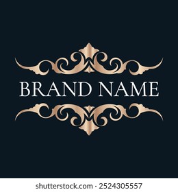 Vintage luxury ornamental logo with floral ornament. - Vector.