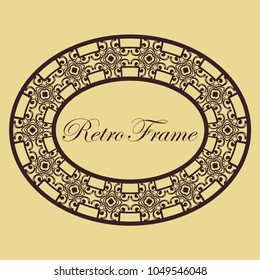 Vintage luxury retro ornamental round frame border with ornate pattern. Element for design