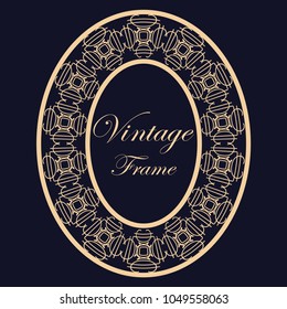 Vintage luxury retro ornamental round frame border with ornate pattern. Element for design