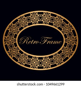 Vintage luxury retro ornamental round frame border with ornate pattern. Element for design