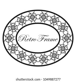 Vintage luxury retro ornamental round frame border with ornate pattern. Element for design