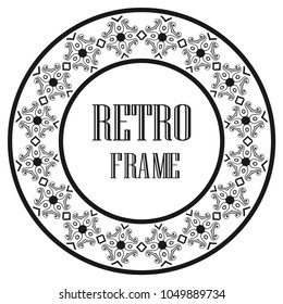 Vintage luxury retro ornamental round frame border with ornate pattern. Element for design