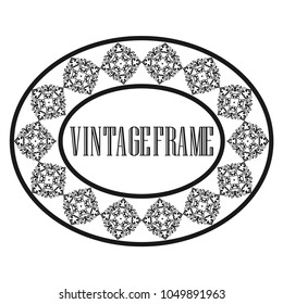 Vintage luxury retro ornamental round frame border with ornate pattern. Element for design