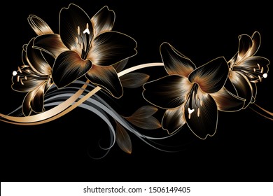 Golden Lily Images Stock Photos Vectors Shutterstock