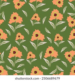 Vintage luxury seamless floral background with golden lilies flowers. Romantic pattern template for wall decor, wallpaper, wedding invitations, ceremonies, cards