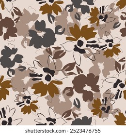 Vintage fundo floral sem costura de luxo com flores lírios dourados. Modelo de padrão romântico para decoração de parede, papel de parede, convites de casamento, cerimônias, cartões.