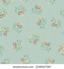 Vintage luxo fundo floral sem emenda com padrão. Modelo de padrão romântico para decoração de parede, papel de parede, convites de casamento, cerimônias, cartões. E para têxteis, tecido, cachecol, moda