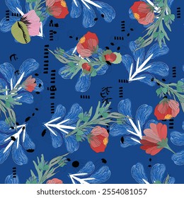 Vintage luxury seamless floral background with pattern. Romantic pattern template for wall decor, wallpaper, wedding invitations, ceremonies, cards. And for textile, fabric, scarf, fashion