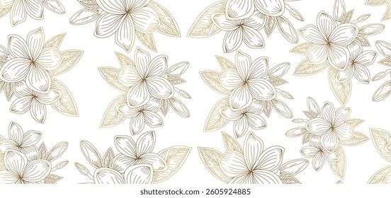 Vintage luxury seamless floral background with golden lilies flowers. Romantic pattern template for wall decor, wallpaper, wedding invitations, ceremonies, cards.	
