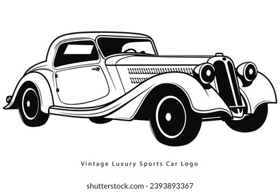 Vintage Luxury Sports Car Design , Classic Vintage Sports Car. Vector and illustration
