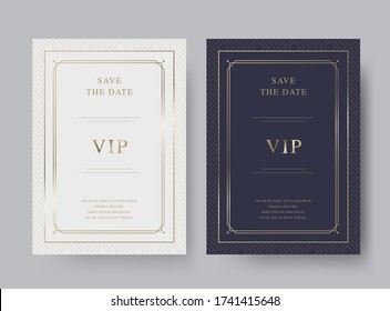 Vintage luxury vector invitation card template with pattern swatch