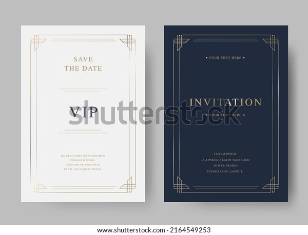 Vintage Luxury Vector Invitation Card Template Stock Vector (Royalty ...