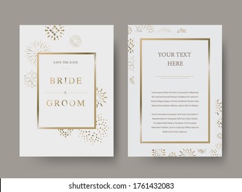 Vintage luxury wedding vector invitation card