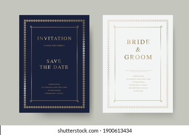 Vintage luxury wedding vector invitation card