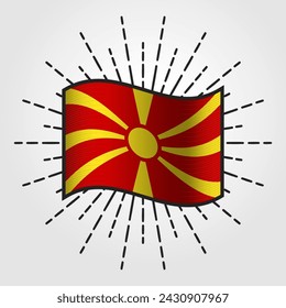 Vintage Macedonia National Flag Illustration