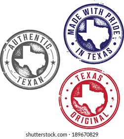 Vintage Made In Texas State Pride Stamps