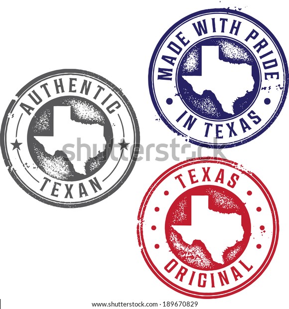 Vintage Made Texas State Pride Stamps Stock Vector (Royalty Free) 189670829