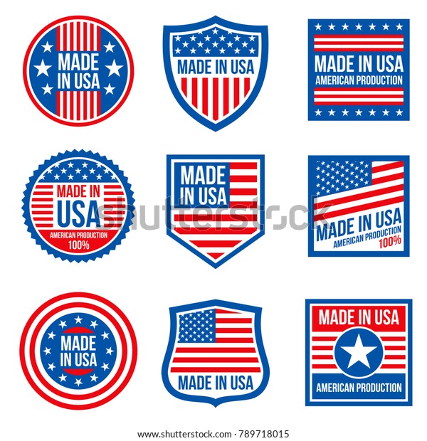 Vintage Made Usa Vector Badges American Stock Vector (Royalty Free ...