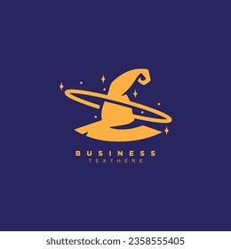 Vintage magical witch or wizard hat logo design for your brand or business